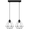 Wisząca LAMPA hygge VEN W-L 1210/2 metalowa OPRAWA zwis klatki na listwie czarne