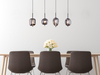 Lampa wisząca Blacky 15345-4H drewniana belka przydymiona