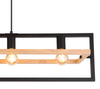 Wisząca lampa Erica 15575-4H z regulacją czarna drewniana