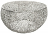 Stolik kawowy Leaf 40286 ażurowy metalowy srebrny 