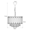 Wisząca lampa crystal Katerina K-8178 Kaja do jadalni nad stół srebrna