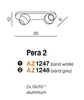 2-punktowa lampa sufitowa Pera AZ1248 Azzardo do kuchni metalowa szara