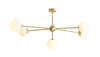 Modernistyczna lampa sufitowa Pearl 1113PL_F40 mosiądz biała