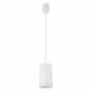 Wisząca LAMPA loftowa 137623691040 TEAM industrialna OPRAWA okrągła ZWIS tuba metalowa biała