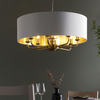 Zwis regulowany Highclere 98938 Endon vintage abażur biały mosiądz