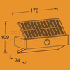 Zewnętrzna LAMPA solarna ARROW 6910601335 Lutec ogrodowa OPRAWA elewacyjna LED 2W 5000K outdoor IP44 szara