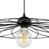 Wisząca LAMPA loftowa FLOWER M 32052 Sigma metalowa OPRAWA okrągły ZWIS kwiat czarny