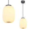 Plisowana lampa wisząca BOOMER 15437H1 Globo salonowa opalizowana grafit