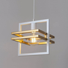 Wisząca lampa salonowa Merci frame do holu biała złota