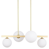 Wisząca LAMPA modernistyczna KAMA 34-73426 Candellux wisząca OPRAWA metalowa ZWIS kule balls mosiężne białe