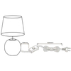 Ceramiczna LAMPA stołowa SOPHIA R50821011 RL Light abażurowa LAMPKA stojąca nocna szara złota