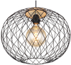 Wisząca lampa Lacky 54039H kulista nad stół czarna drewno