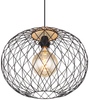 Wisząca lampa Lacky 54039H kulista nad stół czarna drewno