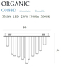 LAMPA sufitowa ORGANIC C0188D Maxlight metalowa OPRAWA sople LED 33W 3000K tuby złote