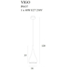 Wisząca lampa nad stół VIGO P0437 Maxlight metalowa matowa złota