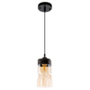 LAMPA wisząca VEN N3738/1H BK VEN loftowa LAMPA szklany ZWIS skandynawski bursztynowy czarny