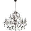 Pałacowa LAMPA wisząca AURORA 30-97586 Candellux żyrandol OPRAWA glamour ZWIS szklany z kryształkami chrom świecznikowa