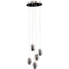Wisząca LAMPA loft HUELTO PND-22112132-5A-CR Italux kaskada OPRAWA szklana ZWIS LED 24W 3000K kulisty glamour chrom