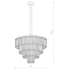 Pałacowa lampa wisząca Cristal 7615 salonowa przezroczysta czarna