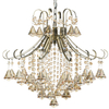 Pałacowa LAMPA wisząca ELM6248/4 21QG MDECO metalowa OPRAWA crystal ZWIS glamour mosiądz bursztynowy