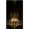 Pałacowa LAMPA wisząca ELM6248/4 21QG MDECO metalowa OPRAWA crystal ZWIS glamour mosiądz bursztynowy