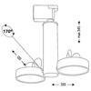 LAMPA sufitowa NATORI 6610 Shilo metalowa OPRAWA regulowane reflektorki do 3-fazowego systemu szynowego czarne