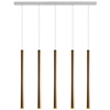 LAMPA wisząca AKADI 0144 Amplex prostokątna OPRAWA na listwie metalowe tuby ZWIS kaskada biała złota