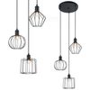 Wisząca LAMPA industrialna GERVAIS MDM-3345-3 BK Italux druciana OPRAWA metalowy ZWIS geometryczne klatki czarne