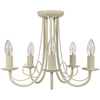 Pałacowa LAMPA sufitowa PERŁA LP-020/5P white Light Prestige metalowa OPRAWA świecznikowa biała