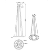 Wisząca LAMPA loftowa DURBAN 321910207 Trio metalowa OPRAWA okrągły ZWIS LED 40W 3000K pierścienie rings nikiel