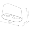 Plafon LAMPA sufitowa OVAL 9241 Nowodvorski metalowa OPRAWA natynkowa downlight biała