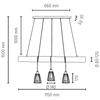 Wisząca LAMPA drewniana TRABO LONG 69204304 Spotlight rustykalna OPRAWA belka ZWIS sosna bejcowana czarny
