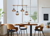 Wisząca lampa Surri 15678-4H industrialna czarna drewno