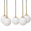 Wisząca LAMPA modernistyczna LAMIA 11023305 Kaspa kaskada OPRAWA szklana ZWIS kule balls białe złote czarne