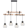 Industrialna LAMPA wisząca MINA 15326-4H Globo ekologiczny ZWIS do jadalni drewno czarna
