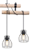Industrialna LAMPA wisząca MINA 15326-4H Globo ekologiczny ZWIS do jadalni drewno czarna