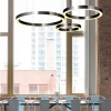 Wisząca lampa salonowa Circle ST-8848-80+80+100+120 pierścienie LED 112W mosiądz