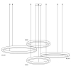 Wisząca lampa salonowa Circle ST-8848-80+80+100+120 pierścienie LED 112W mosiądz