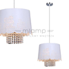 Wisząca LAMPA glamour GERI MDM1939/1 B Italux metalowa OPRAWA z wzorkami ZWIS z kryształkami crystal biały