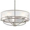 LAMPA sufitowa SALDANA KL/SALDANA5 Elstead KICHLER plafon OPRAWA metalowa organza okrągła nikiel biała