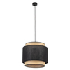 Okrągła wisząca lampa rustykalna Boho 5657 TK Lighting słomkowa czarna