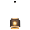 Okrągła wisząca lampa rustykalna Boho 5657 TK Lighting słomkowa czarna