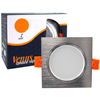 Wpuszczana LAMPA sufitowa VENUS 303622 Polux podtynkowa OPRAWA kwadratowa LED 7W 3000K do zabudowy srebrna
