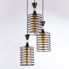 Wisząca LAMPA industrialna VEN W-3991/3 BK metalowa OPRAWA druciana ZWIS loftowy czarny miodowy