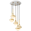 Wisząca LAMPA modernistyczna CG5SCEPTER COPEL szklana OPRAWA kule balls ZWIS kaskada mosiądz biała