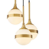 Wisząca LAMPA modernistyczna CG5SCEPTER COPEL szklana OPRAWA kule balls ZWIS kaskada mosiądz biała