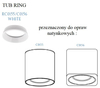 Zestaw lampa sufitowa Tub LED 7W 3000K biała pierścień czarny