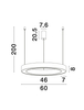 Okrągła lampa wisząca LE42807 do kuchni LED 50W biała 