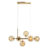 Wisząca lampa kulista Paco ELM3401/6 TR Elem molekuły szklane złota