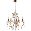 Wisząca LAMPA pałacowa AURORA 35-08575 Candellux szklana OPRAWA żyrandol glamour ZWIS z kryształkami złoty